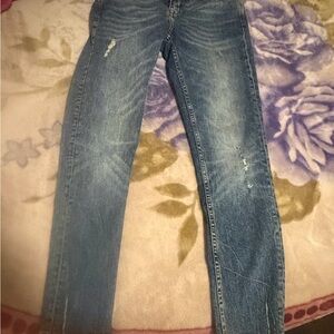 Zara Light Blue Skinny Jeans with Subtle Distressing